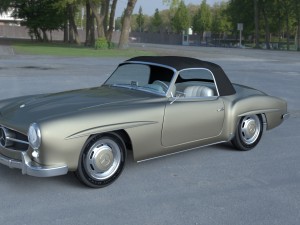 full w interior mercedes 190sl soft top Modelo 3D