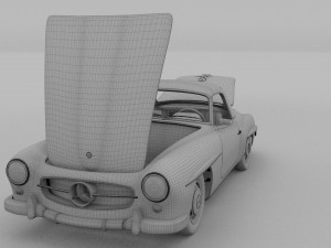 full w interior mercedes 190sl soft top Modelo 3D