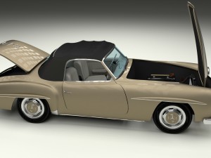 full w interior mercedes 190sl soft top Modelo 3D