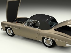 full w interior mercedes 190sl soft top Modelo 3D