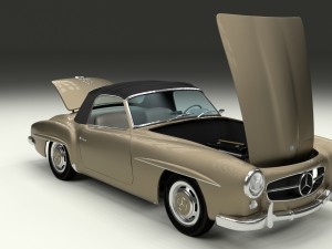 full w interior mercedes 190sl soft top Modelo 3D