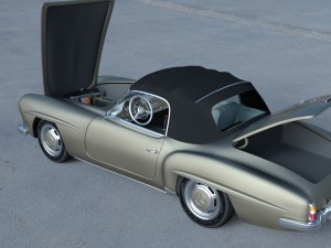full w interior mercedes 190sl soft top Modelo 3D