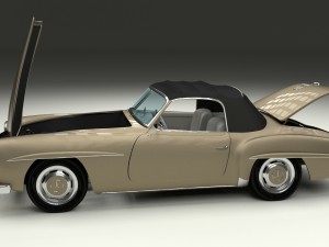 full w interior mercedes 190sl soft top Modelo 3D