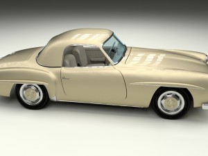 mercedes 190sl with interior hard top 3D 모델