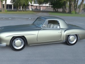 mercedes 190sl with interior hard top 3D 모델