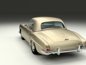 mercedes 190sl with interior hard top 3D 모델