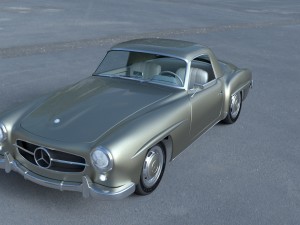 mercedes 190sl with interior hard top 3D 모델