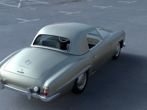 mercedes 190sl with interior hard top 3D 모델