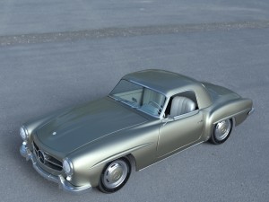 mercedes 190sl with interior hard top 3D 모델