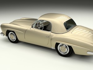 mercedes 190sl with interior hard top 3D 모델