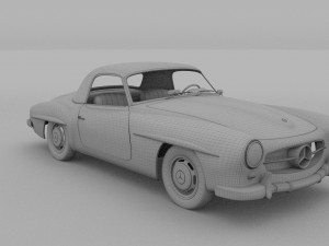 mercedes 190sl with interior hard top 3D 모델