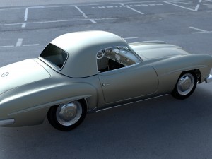 mercedes 190sl with interior hard top 3D 모델