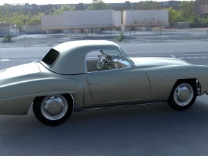mercedes 190sl with interior hard top 3D 모델