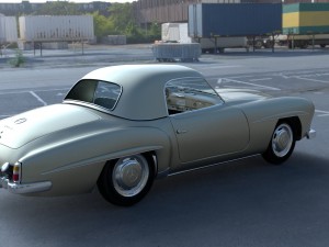 mercedes 190sl with interior hard top 3D 모델