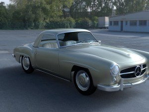 mercedes 190sl with interior hard top 3D 모델