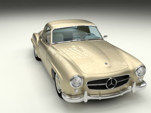 mercedes 190sl with interior hard top 3D 모델