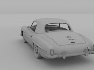 mercedes 190sl with interior hard top 3D 모델