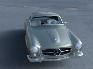 mercedes 190sl with interior hard top 3D 모델