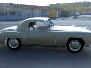 mercedes 190sl with interior hard top 3D 모델