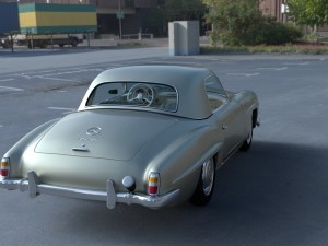mercedes 190sl with interior hard top 3D 모델