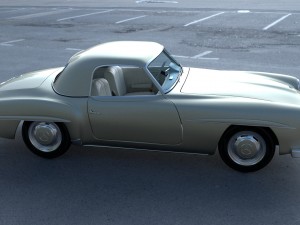 mercedes 190sl with interior hard top 3D 모델