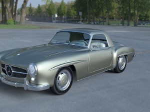mercedes 190sl with interior hard top 3D 모델