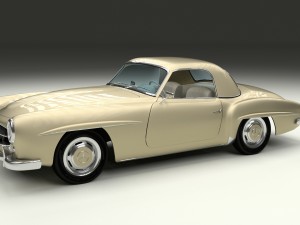 mercedes 190sl with interior hard top 3D 모델