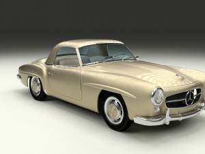 mercedes 190sl with interior hard top 3D 모델