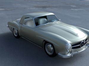 mercedes 190sl with interior hard top 3D 모델