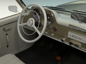 mercedes 190sl with interior hard top 3D 모델