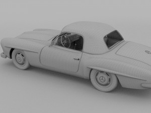 mercedes 190sl with interior hard top 3D 모델