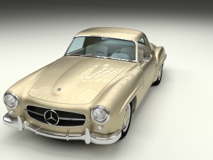 mercedes 190sl with interior hard top 3D 모델