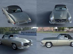 mercedes 190sl with interior soft top 3D Model