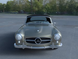 mercedes 190sl with interior soft top 3D 모델