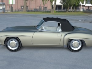 mercedes 190sl with interior soft top 3D 모델