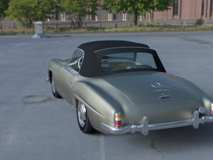mercedes 190sl with interior soft top 3D 모델