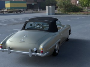 mercedes 190sl with interior soft top 3D 모델
