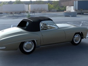 mercedes 190sl with interior soft top 3D 모델