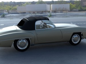 mercedes 190sl with interior soft top 3D 모델