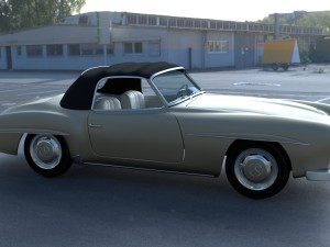 mercedes 190sl with interior soft top 3D 모델