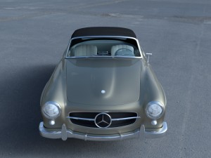 mercedes 190sl with interior soft top 3D 모델
