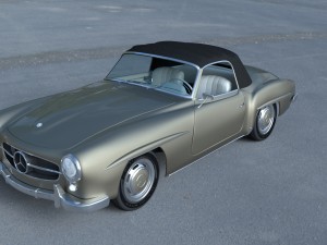 mercedes 190sl with interior soft top 3D 모델