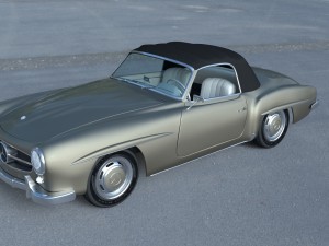 mercedes 190sl with interior soft top 3D 모델