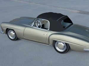 mercedes 190sl with interior soft top 3D 모델