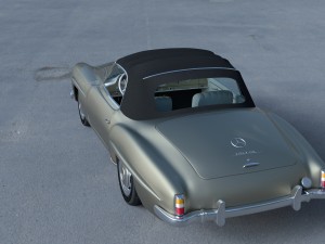 mercedes 190sl with interior soft top 3D 모델