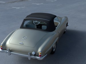 mercedes 190sl with interior soft top 3D 모델