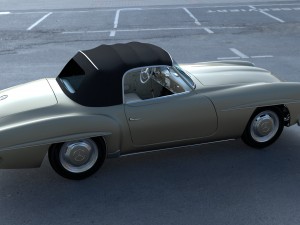 mercedes 190sl with interior soft top 3D 모델