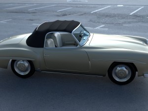 mercedes 190sl with interior soft top 3D 모델