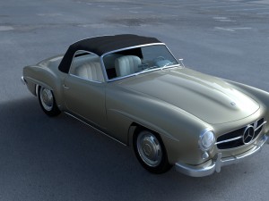 mercedes 190sl with interior soft top 3D 모델