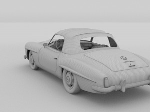 mercedes 190sl with interior soft top 3D 모델